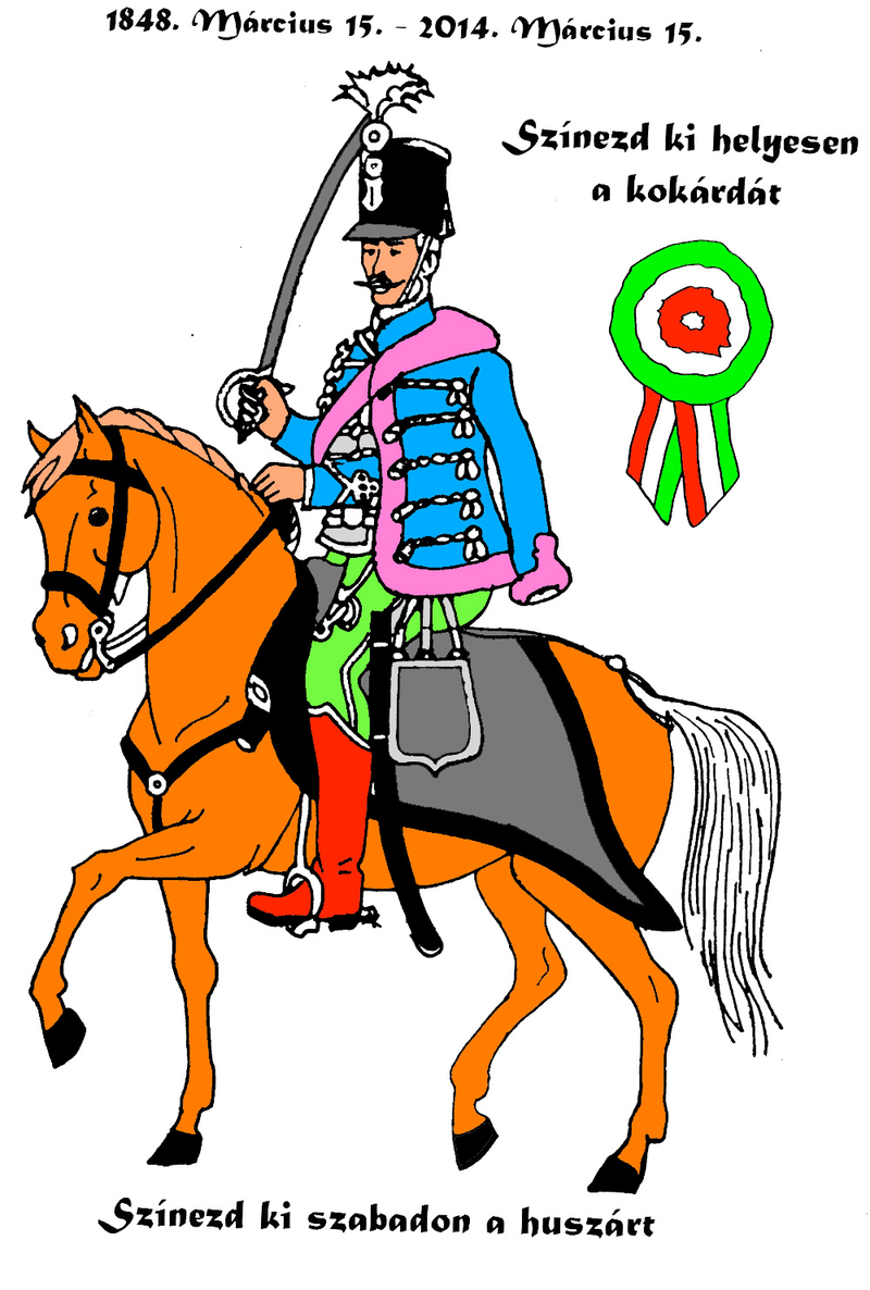 Illustration for article titled Színezd ki szabadon a huszárt!